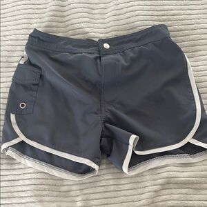 Free Country Women's Swim Shorts - Dark Gray and White